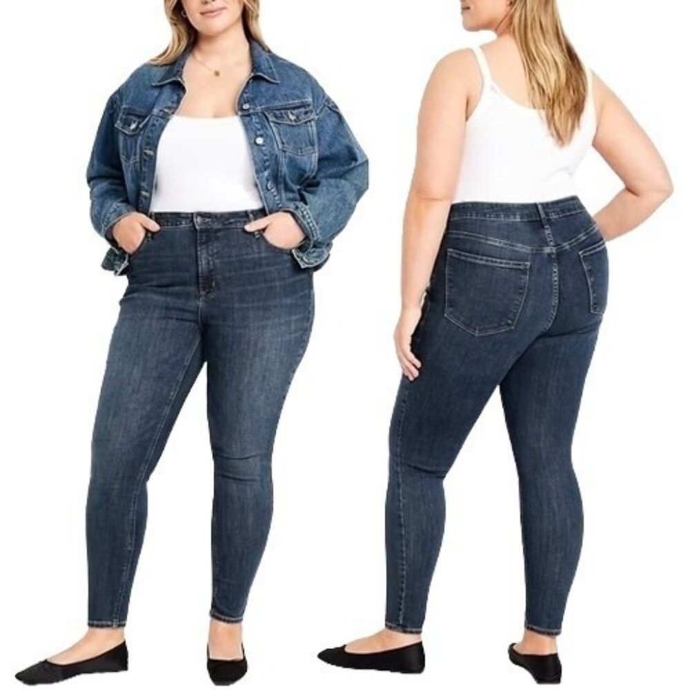 Old Navy High Rise Rockstar Super Skinny Jeans Plus Size 24 Pomegranite 552733